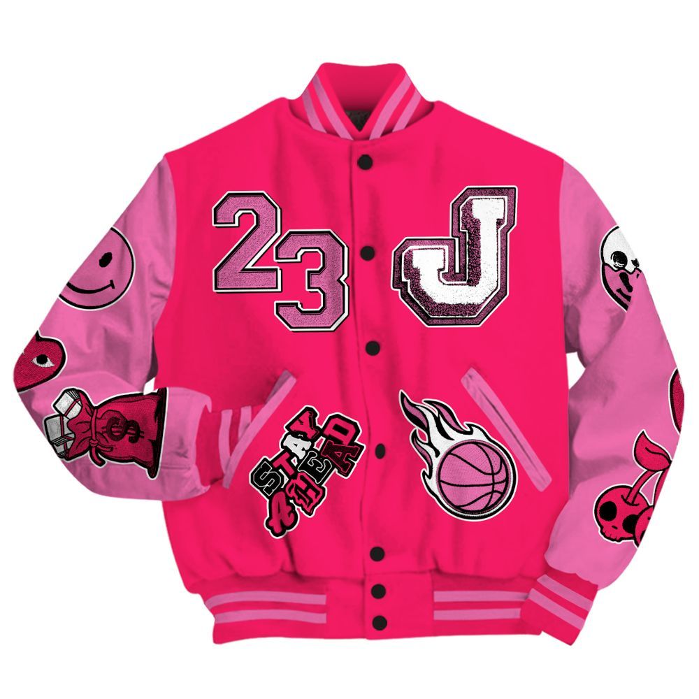 Varsity Jacket To Match Air VaporMax Plus Triple Pink - Hustles Money Number 23 All Over Print