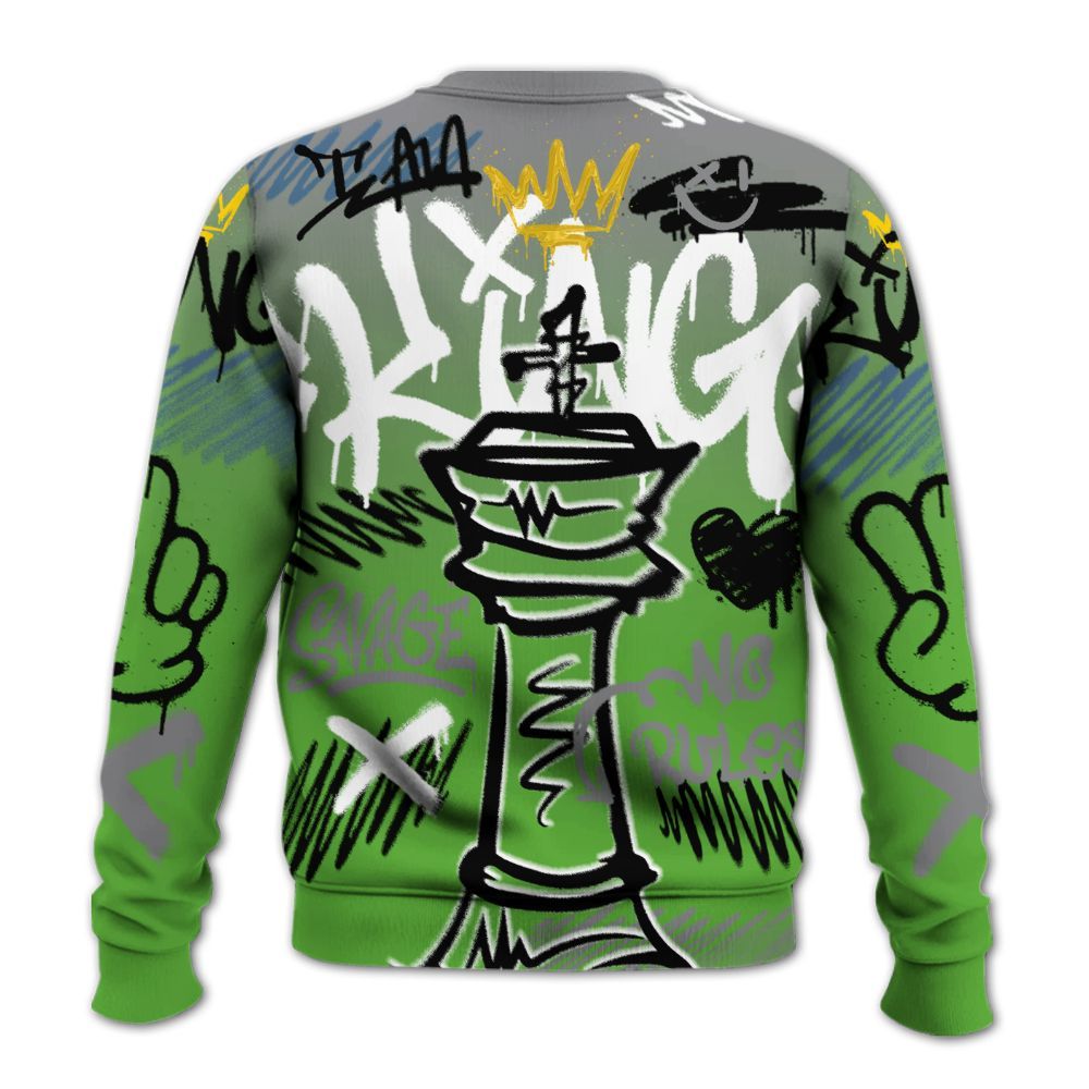 Sweatshirt To Match Retro Green Bean 5s - Street King Chess Streetwear All Over Print