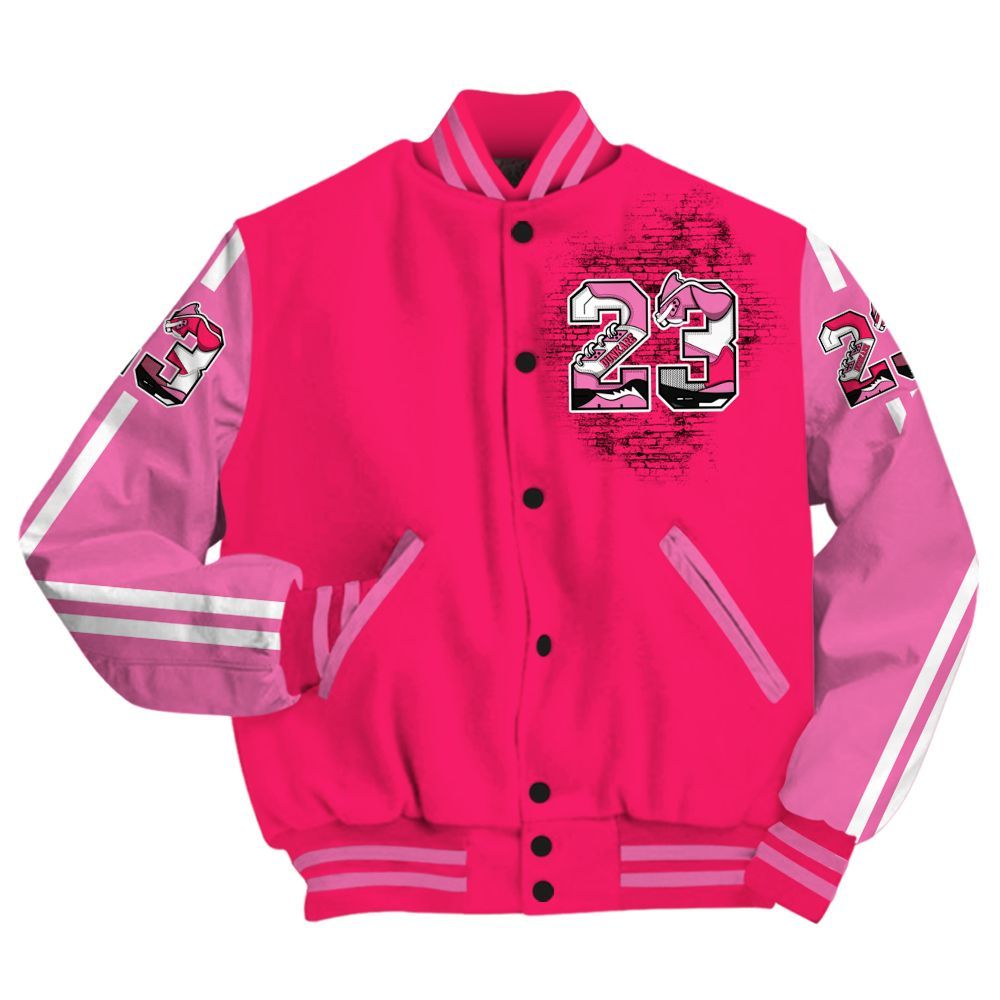 Varsity Jacket To Match Air VaporMax Plus Triple Pink - Custom Name Number 23 5s All Over Print