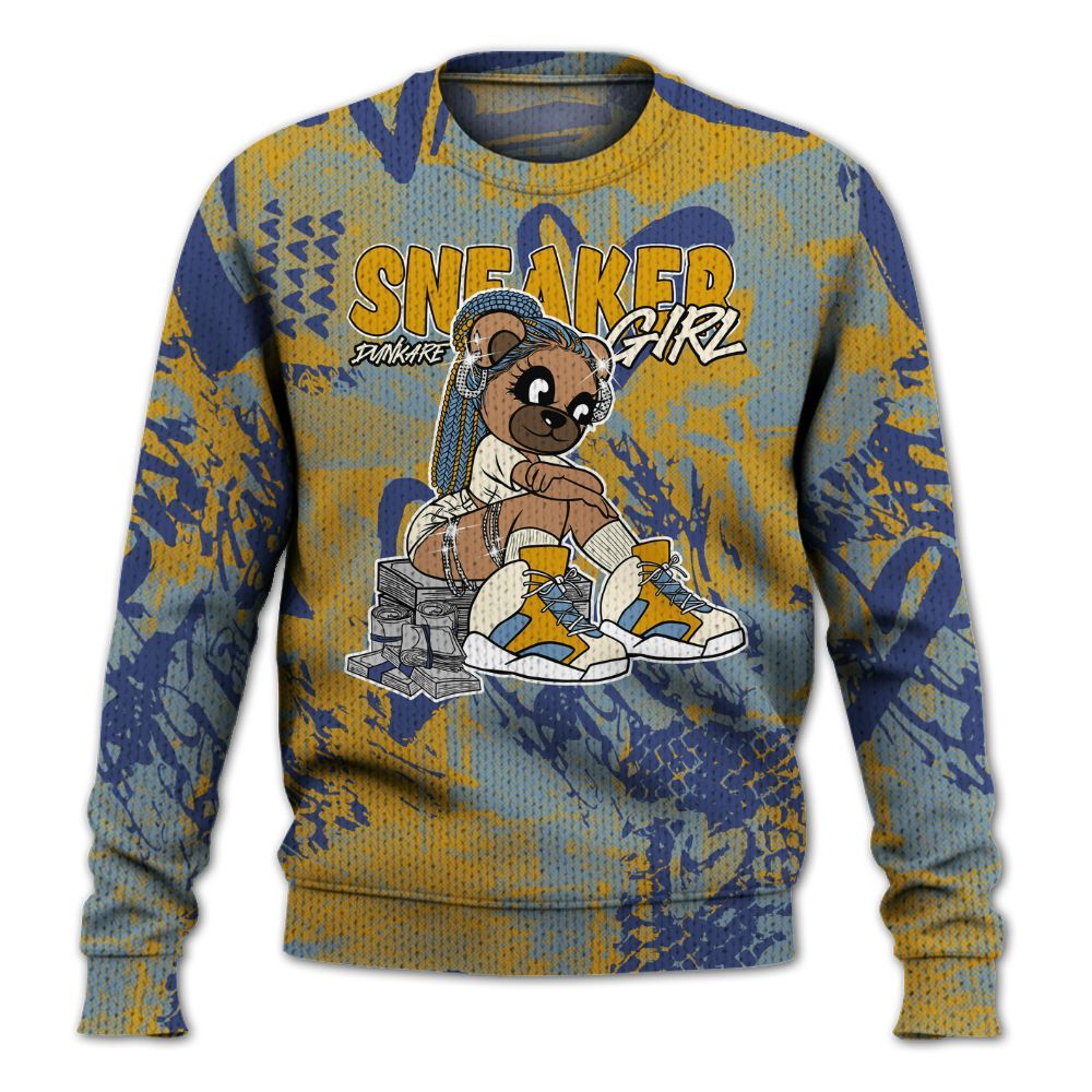 Knitted Sweater To Match High OG First In Flight 1s - Sneaker Girl Bear Heart Grunge