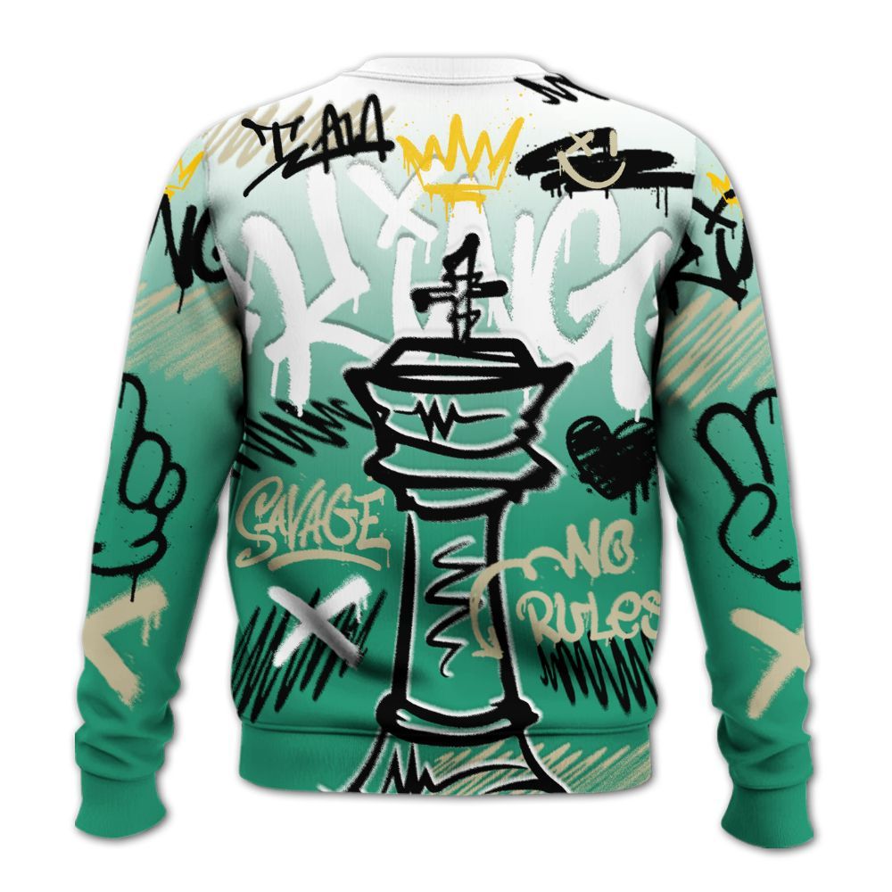 Sweatshirt To Match Pine Green 4s - Street King Chess Streetwear All Over Print