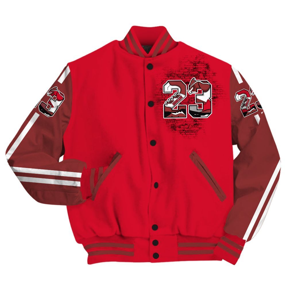 Varsity Jacket To Match Air Max Sunder Gore Tex Fire Red - Custom Name Number 23 5s All Over Print