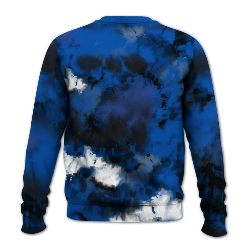 Sweatshirt To Match Racer Blue 5s - God Blessed Tie Dye All Over Print