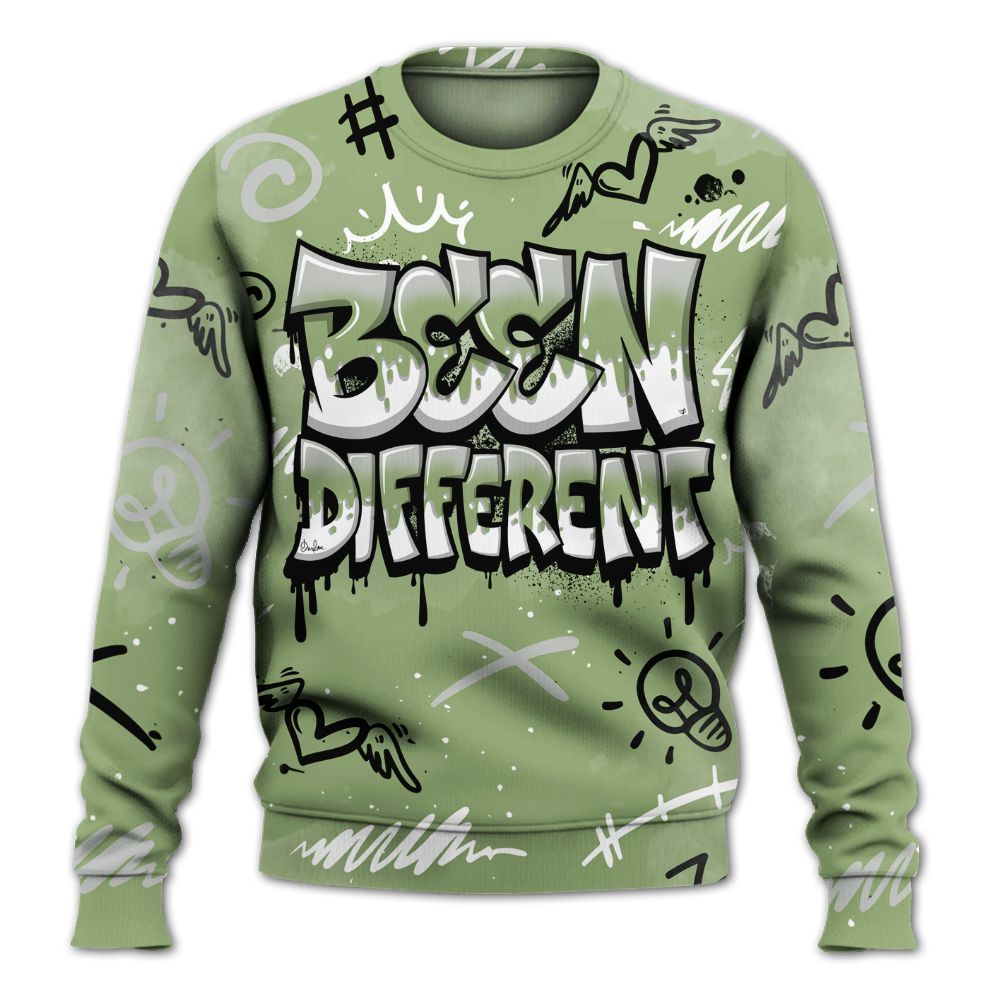 Sweatshirt To Match Oil Green 4s - Drip Been Di2ferent All Over Print