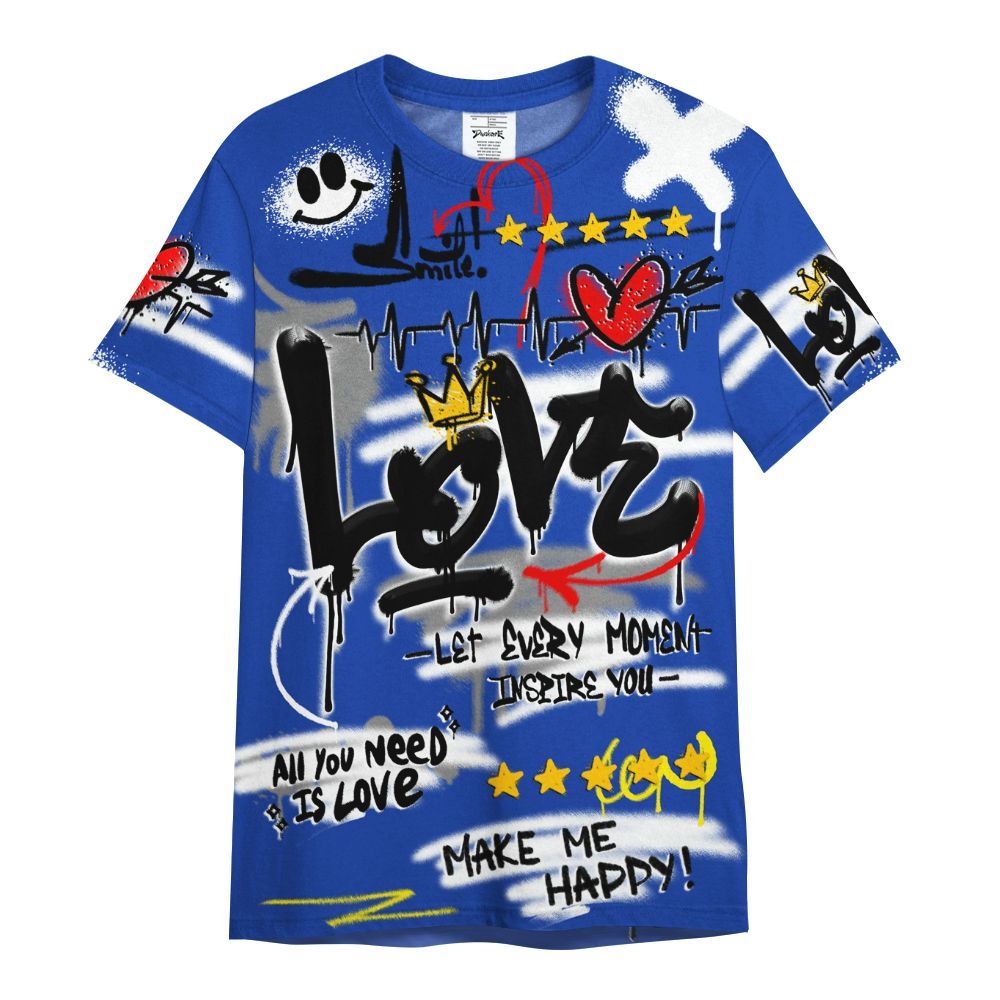 Shirt To Match Laney 14s - Happy Love Beats Graffiti Streetwear All Over Print