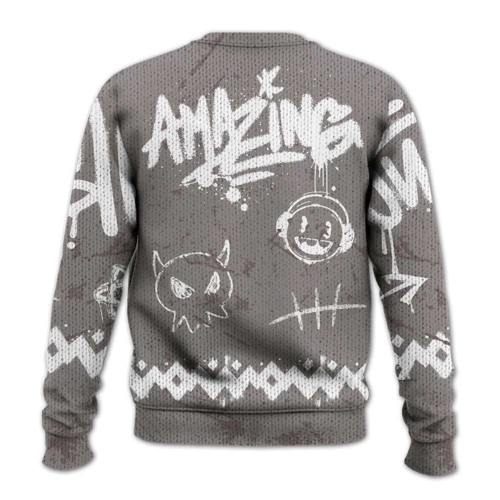 Knitted Sweater To Match Cool Grey 11s - Friday Sneaker Crayon