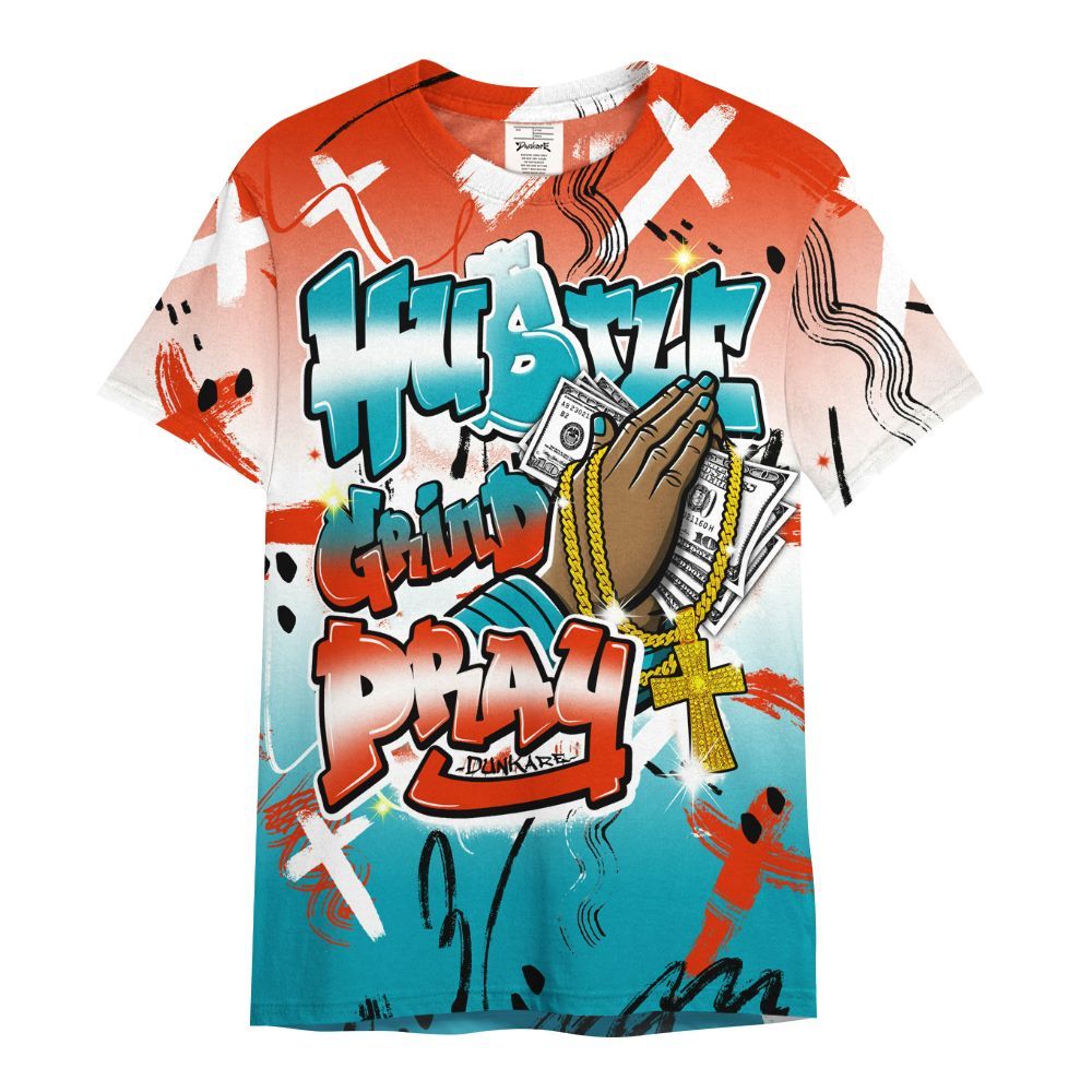 Shirt To Match Dunk Low KD 17 N7 - Money Hustle Grind Pray All Over Print
