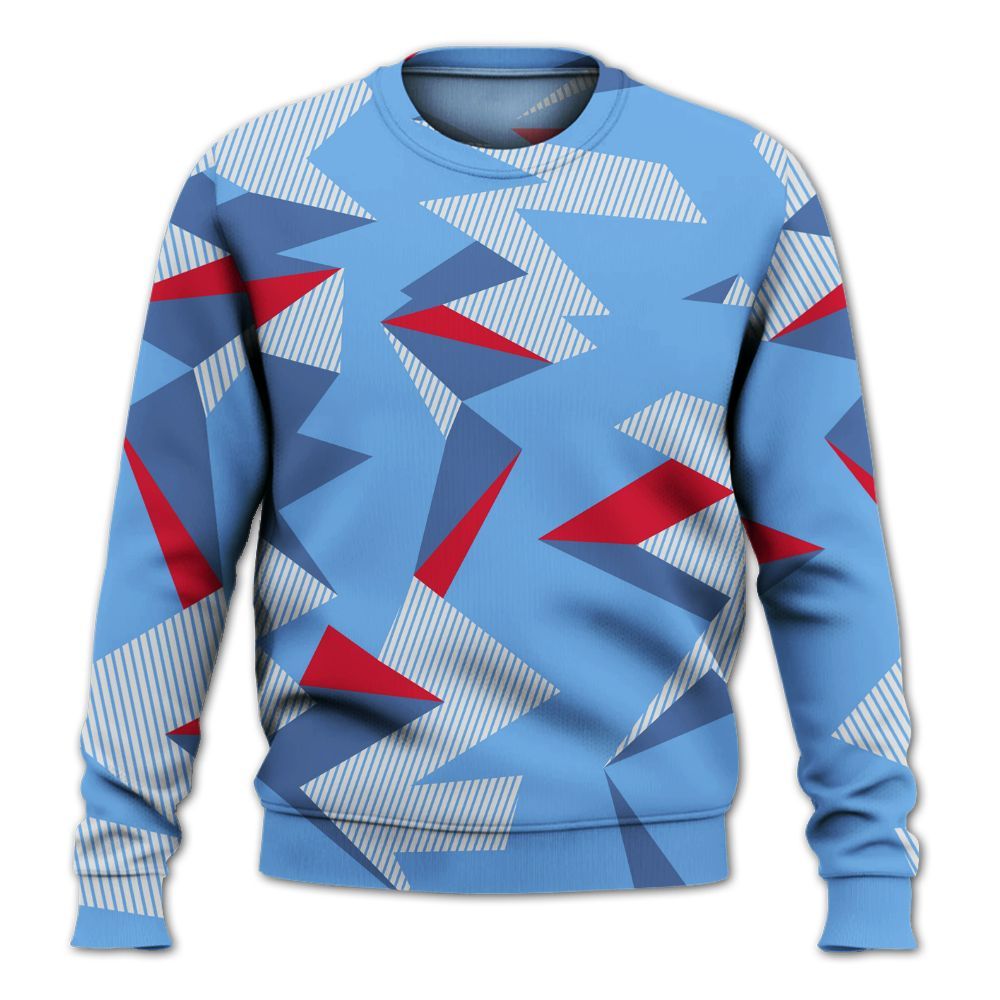 Sweatshirt To Match University Blue 6s - Geometric Camouflage Pattern All Over Print