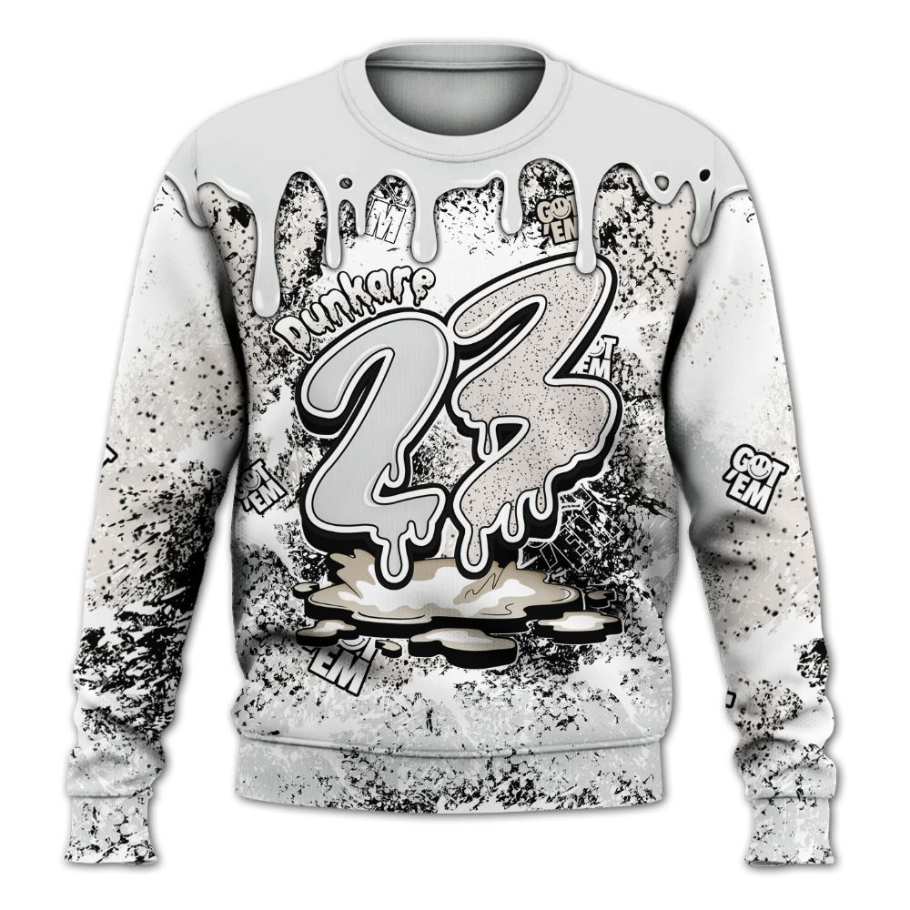 Sweatshirt To Match Retro Reverse Metallic 5s - Dripping 23 Drip All Over Print