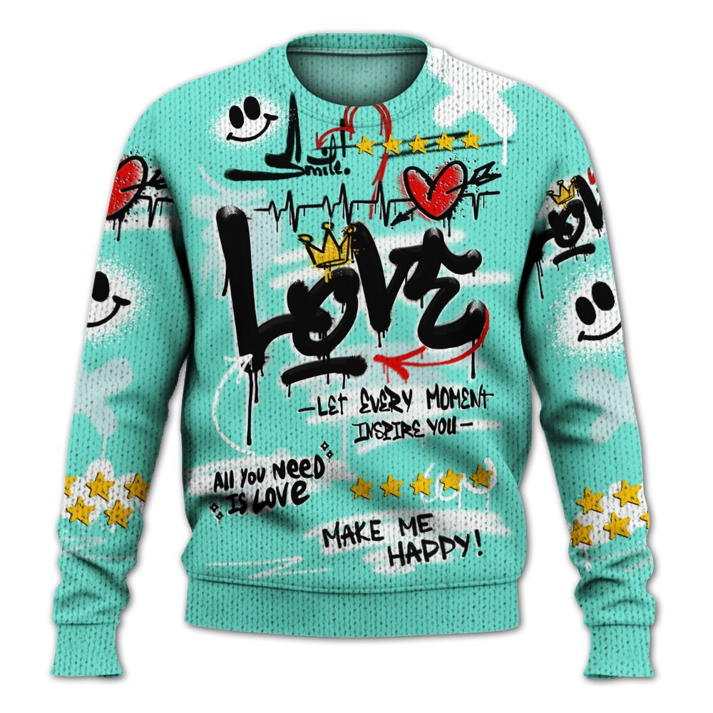 Sweater To Match Retro Low Igloo 11s - Happy Love Beats Graffiti Graphic