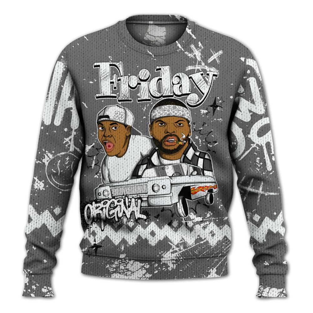 Knitted Sweater To Match Retro Stealth 12s - Friday Sneaker Crayon