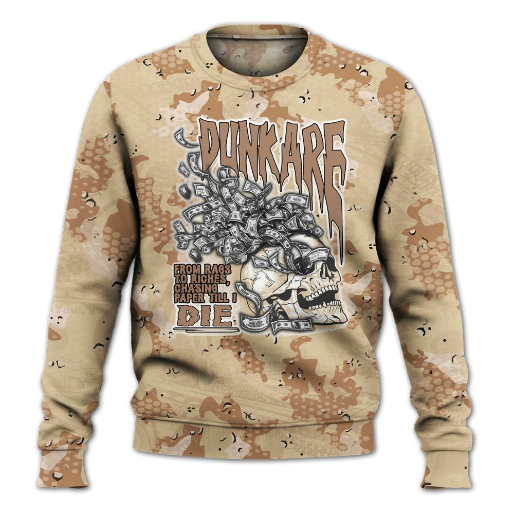 Sweatshirt To Match Desert Camo 3s - From Rags To Riches All Over Print