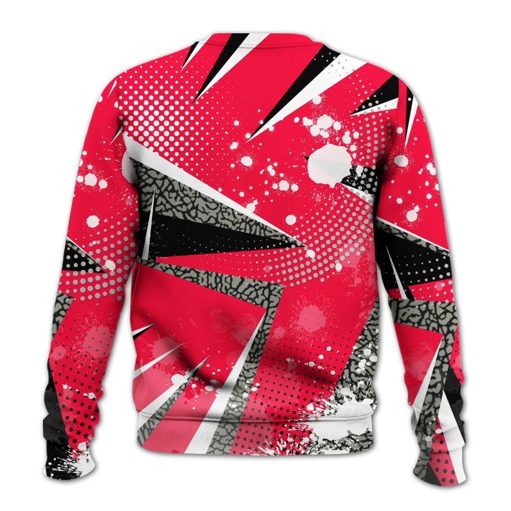 Sweatshirt To Match Retro Fire Red 3s - Poly Trust No One Dripping All Over Print