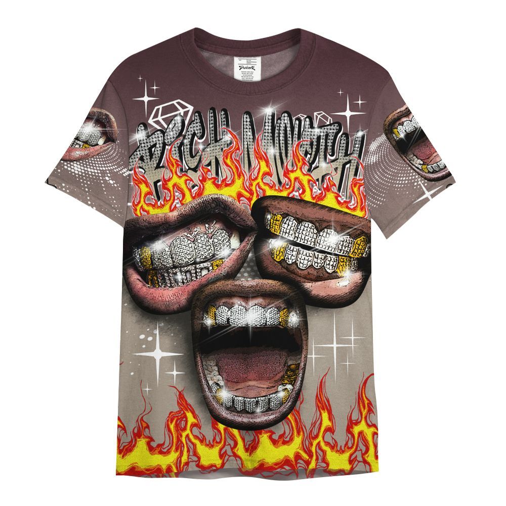 Shirt To Match AMM Retro Phantom 4s - Rich Mouth Fire Rap Retro 90s All Over Print