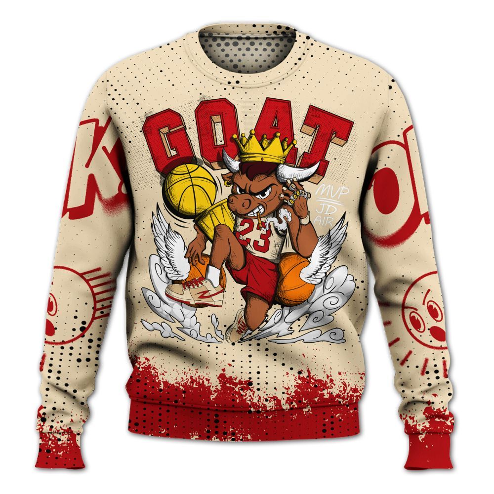 Sweatshirt To Match Dunk Low Strawberry Waffle - FlightMan Number 23 G.O.A.T All Over Print