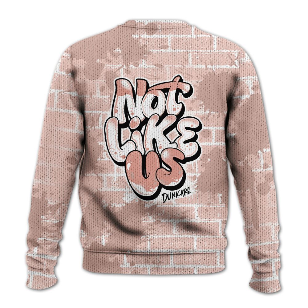 Knitted Sweater To Match Low Legend Pink 11s - None Like Us Graphic Brick Art
