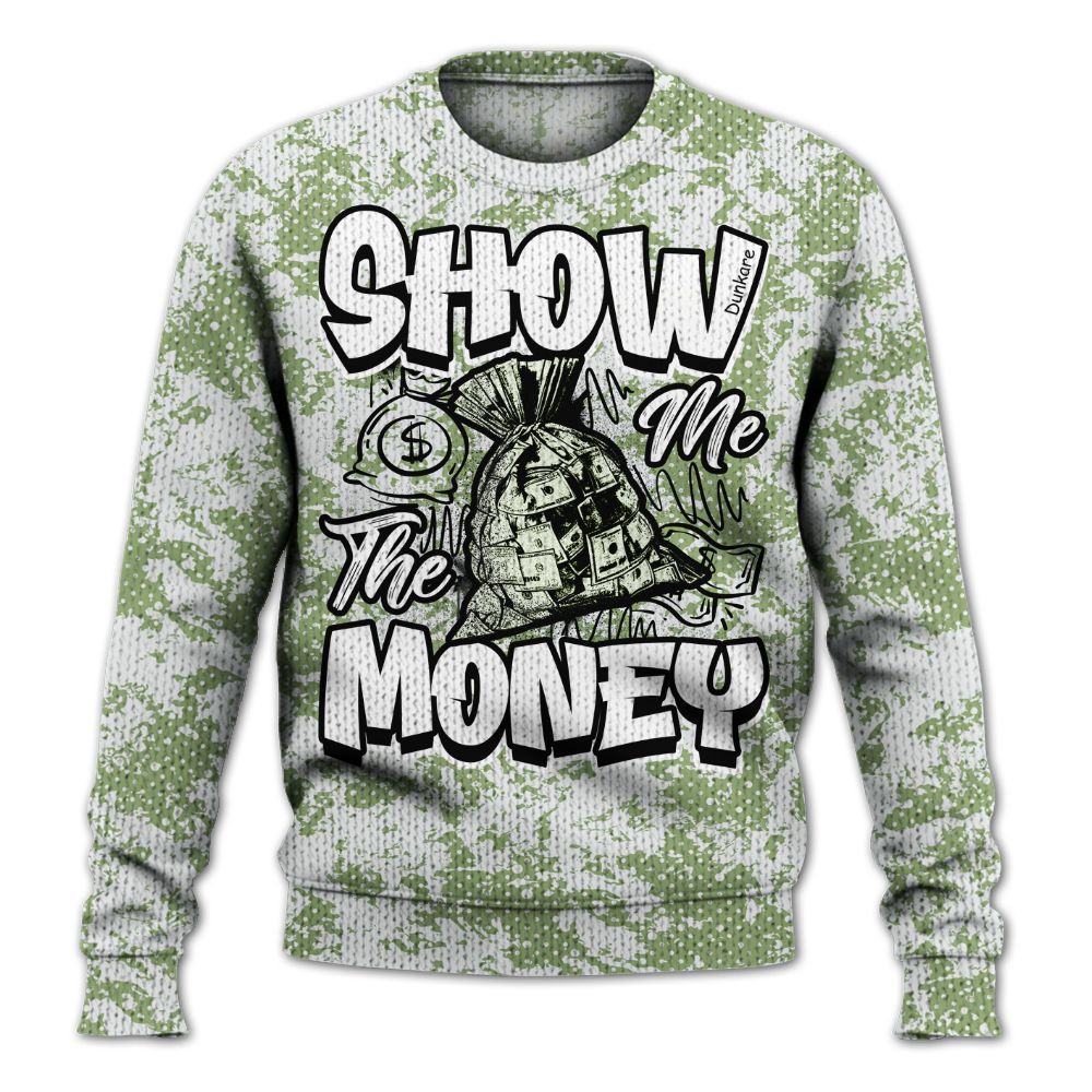 Knitted Sweater To Match Oil Green 4s - Show Me The Money Retro