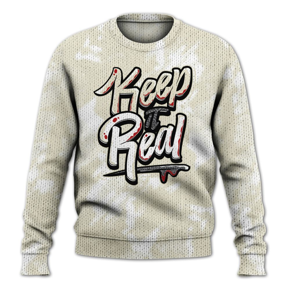 Knitted Sweater To Match Cement Grey 3s - Keeping It Reals Shirt Unisex Oufit