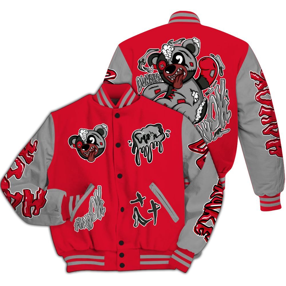Varsity Jacket To Match Air Max Sunder Gore Tex Fire Red - Havok Bear All Over Print