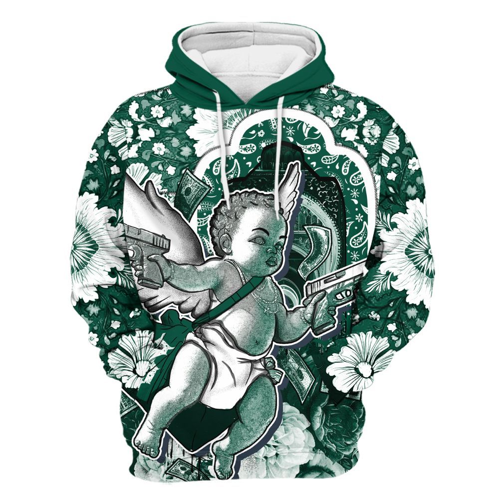 Hoodie To Match Oxidized Green 4s - Angel Money Bag All Over Print