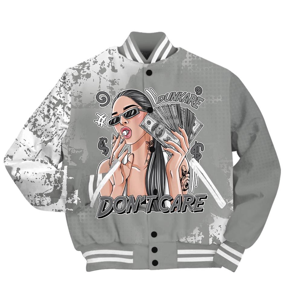 Varsity Jacket To Match Paris Cement Grey 4s - IDC Unique Glitch Dot Varsity Jacket Unisex