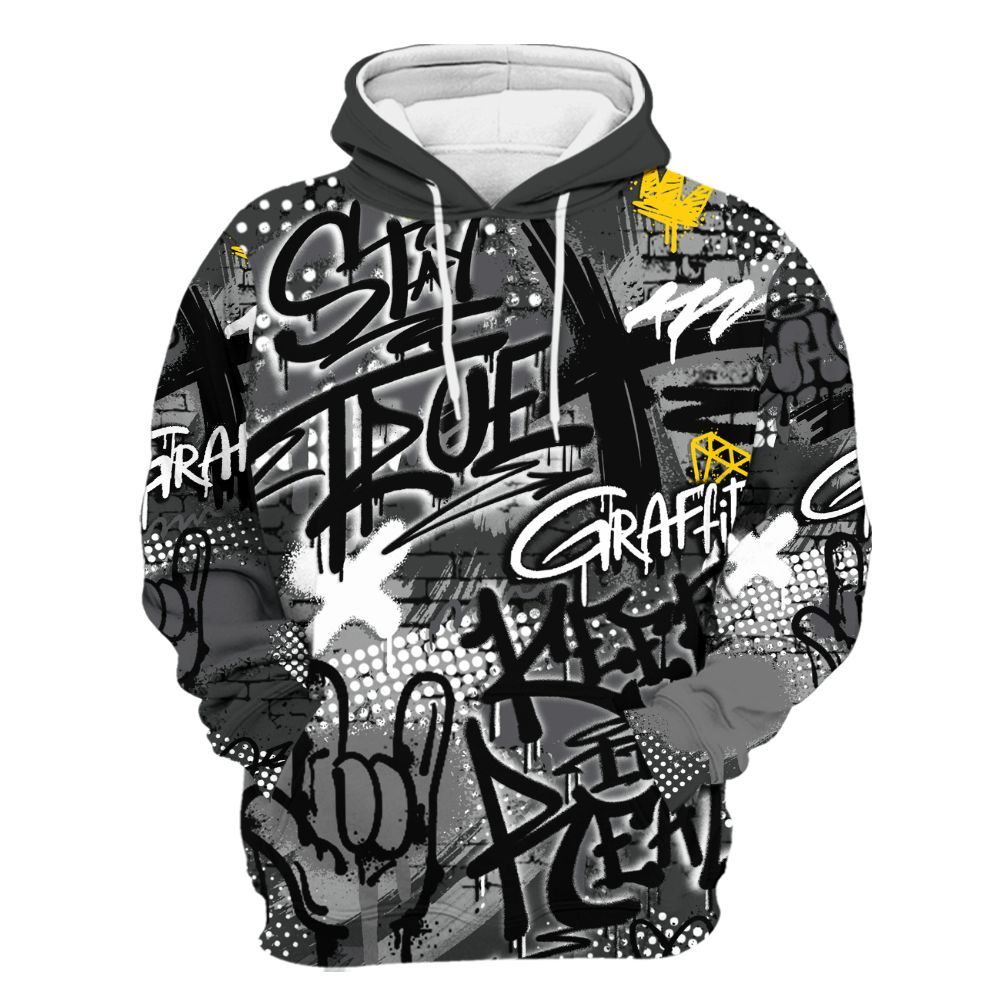 Hoodie To Match White Thunder 4s - True It Real Graffiti Streetwear All Over Print