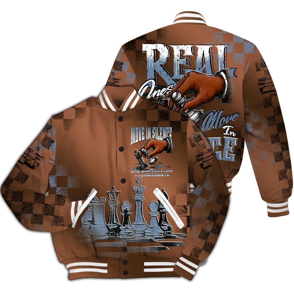 Varsity Jacket To Match Air Foamposite Metallic Copper - Chess Move In Silence All Over Print