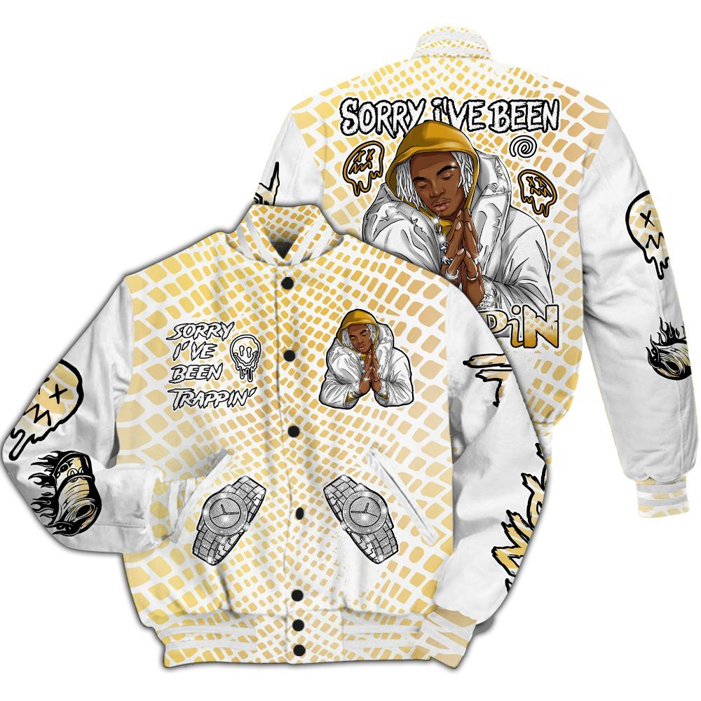 Varsity Jacket To Match Low Yellow Python 11s - Trappin' Unique All Over Print