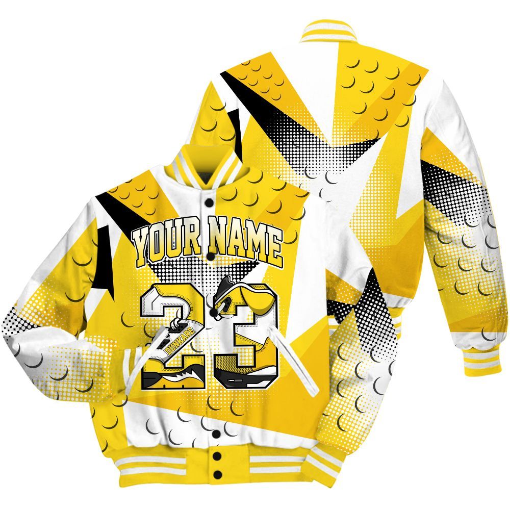 Varsity Jacket To Match Retro Thunder 4s Shirt, Poly Custom Name Number 23 5s All Over Print