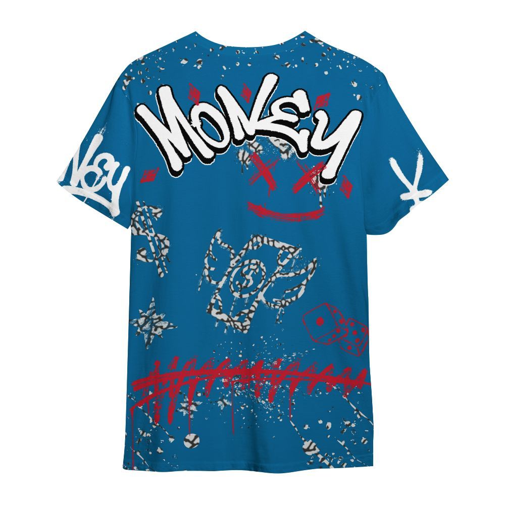 Shirt To Match OG True Blue 3s - Everybody Paid In Full Crayon All Over Print