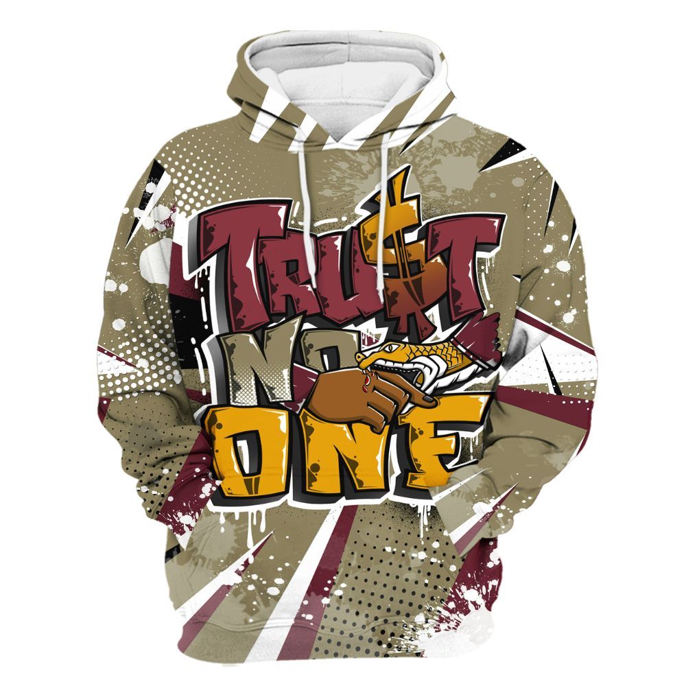 Hoodie To Match Black Olive 7s - Poly Trust No One Dripping All Over Print