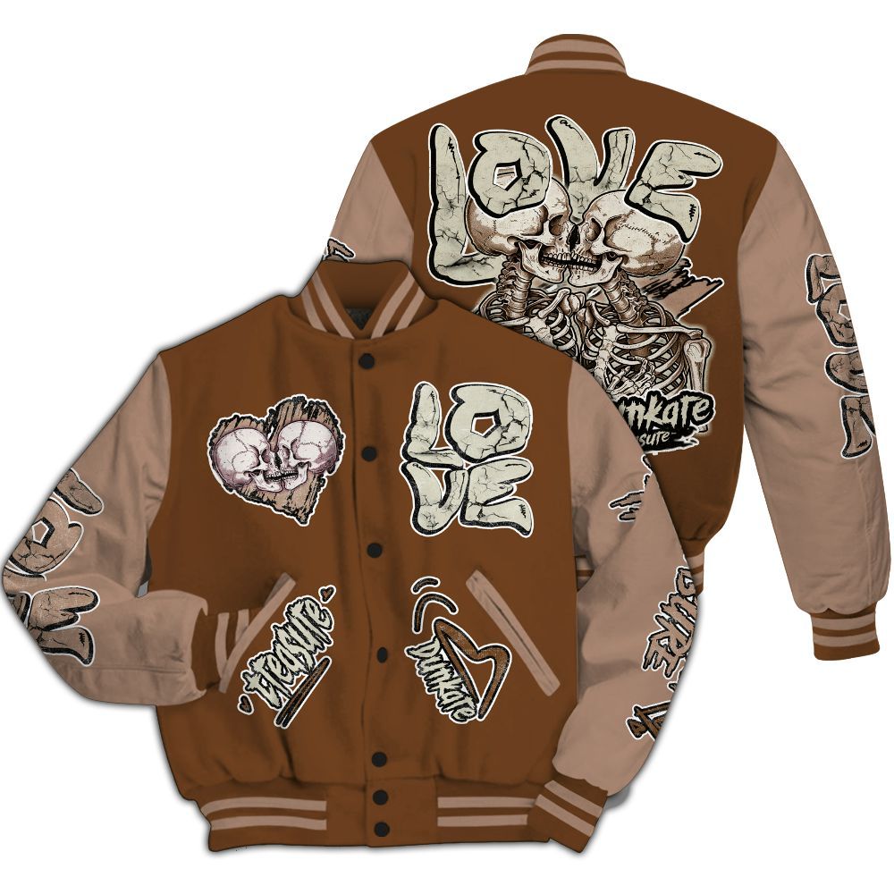 Varsity Jacket To Match Archaeo Brown 3s - Skull Bear All Over Print