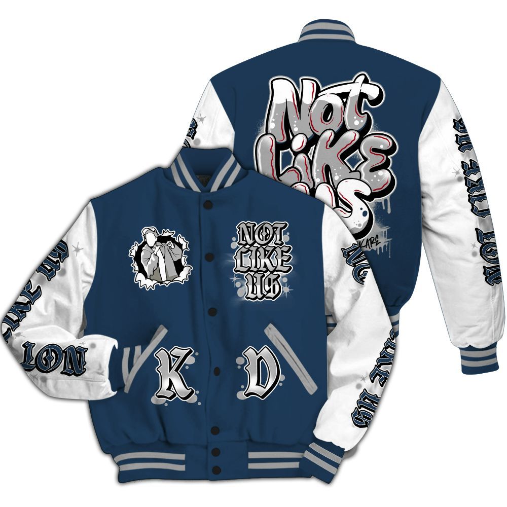 Varsity Jacket To Match Retro French Blue 2025 12s - None Like Us All Over Print