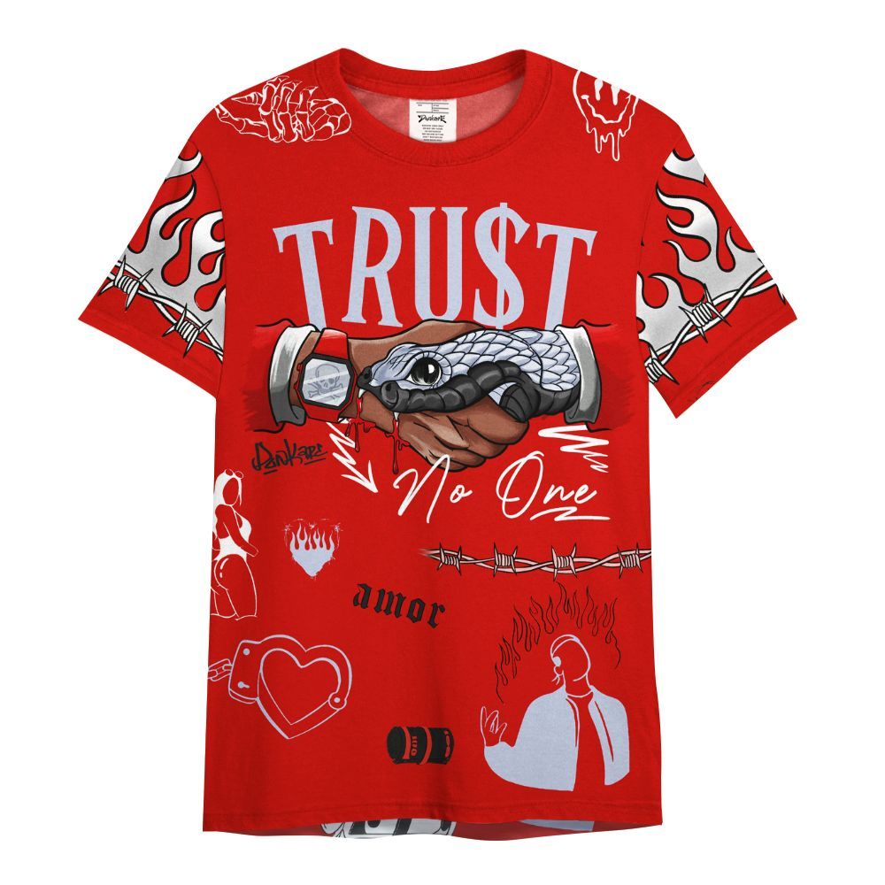 Shirt To Match Fire Red 6s - Snake Trust No One All Over Print