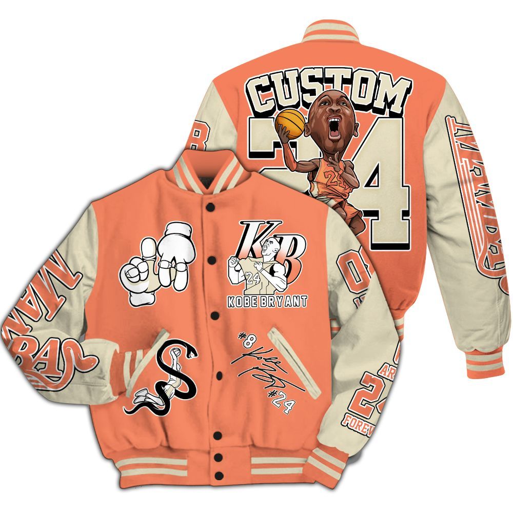 Varsity Jacket To Match DJ Khaled Crimson Bliss 5s Varsity Jacket- Legend 24 Snake Mamba Graphic Custom Name All Over Print