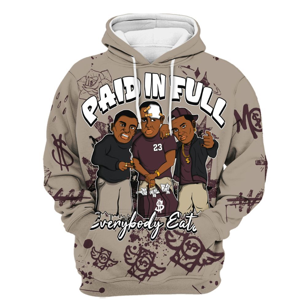 Hoodie To Match AMM Retro Phantom 4s - Everybody Paid In Full Crayon All Over Print