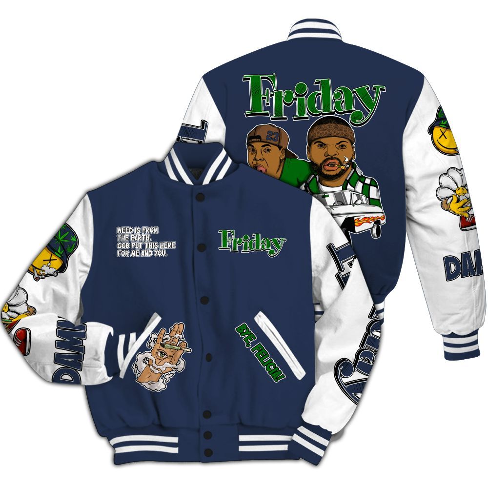 Varsity Jacket To Match Midnight Navy 13s - Friday Sneaker Stress Style All Over Print