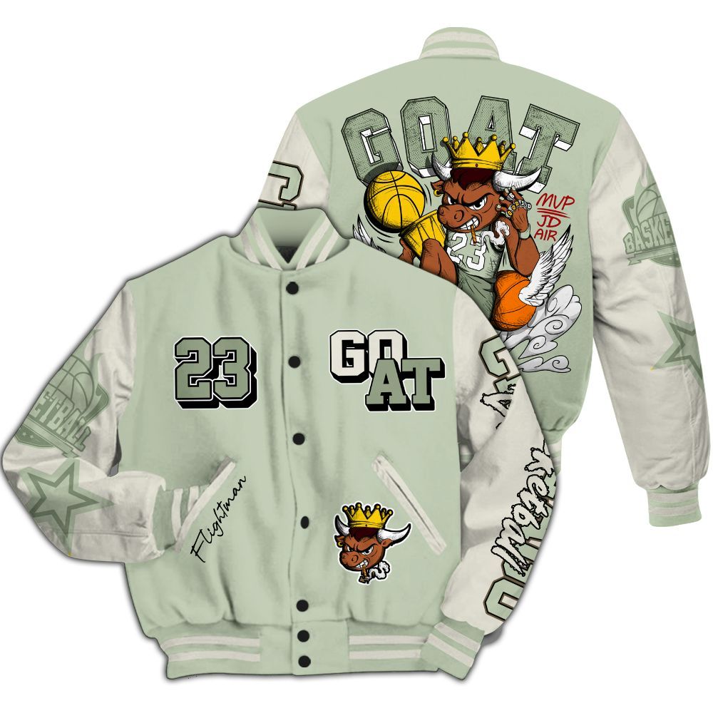 Varsity Jacket To Match Seafoam Sail 4s - FlightMan Number 23 G.O.A.T All Over Print