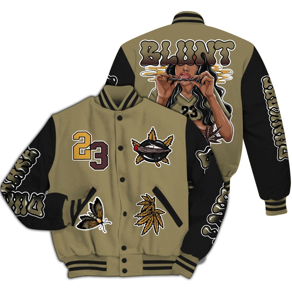 Varsity Jacket To Match Black Olive 7s - Bluntz Unique All Over Print