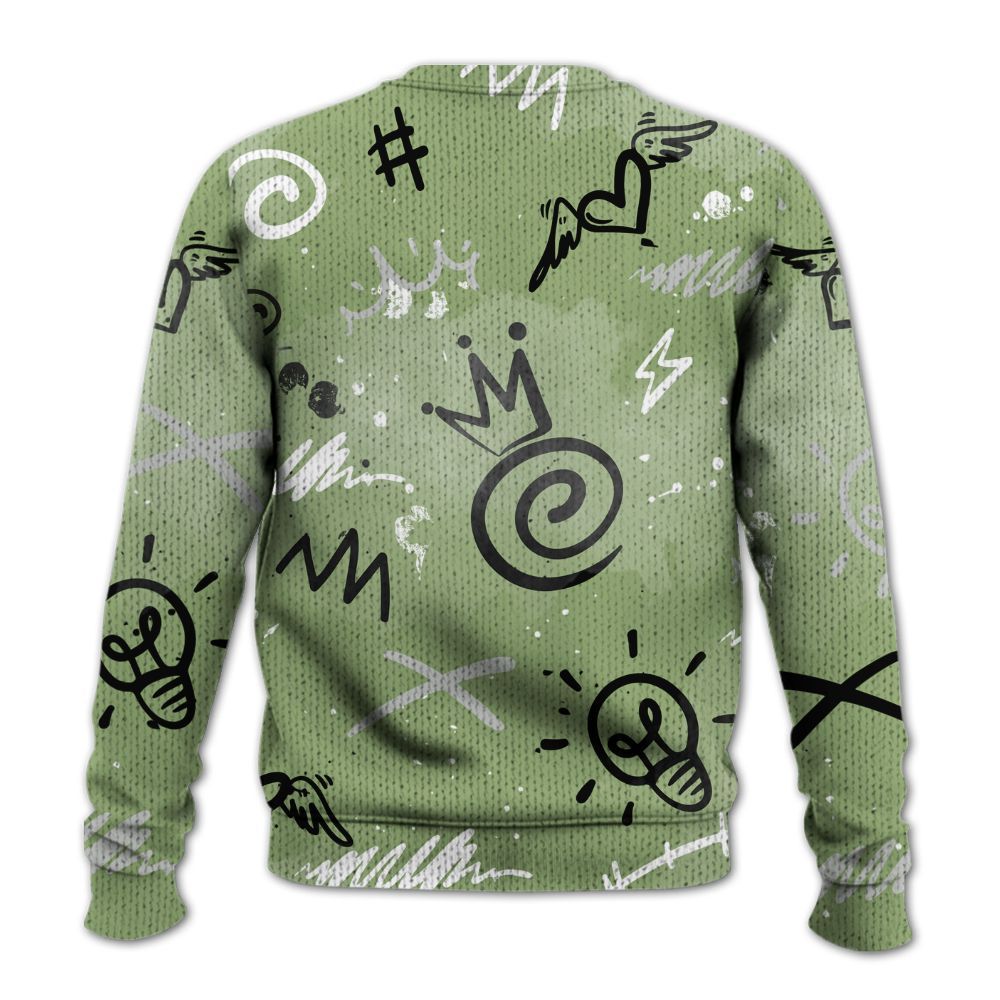 Knitted Sweater To Match Oil Green 4s - Drip Been Di2ferent