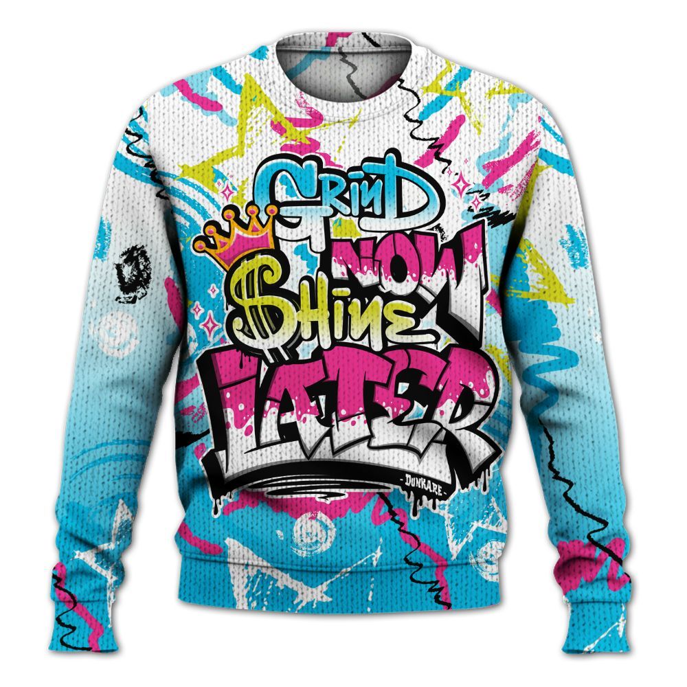 Knitted Sweater To Match Tokyo Nights Stewie 3s - Grind Shine Later Drip