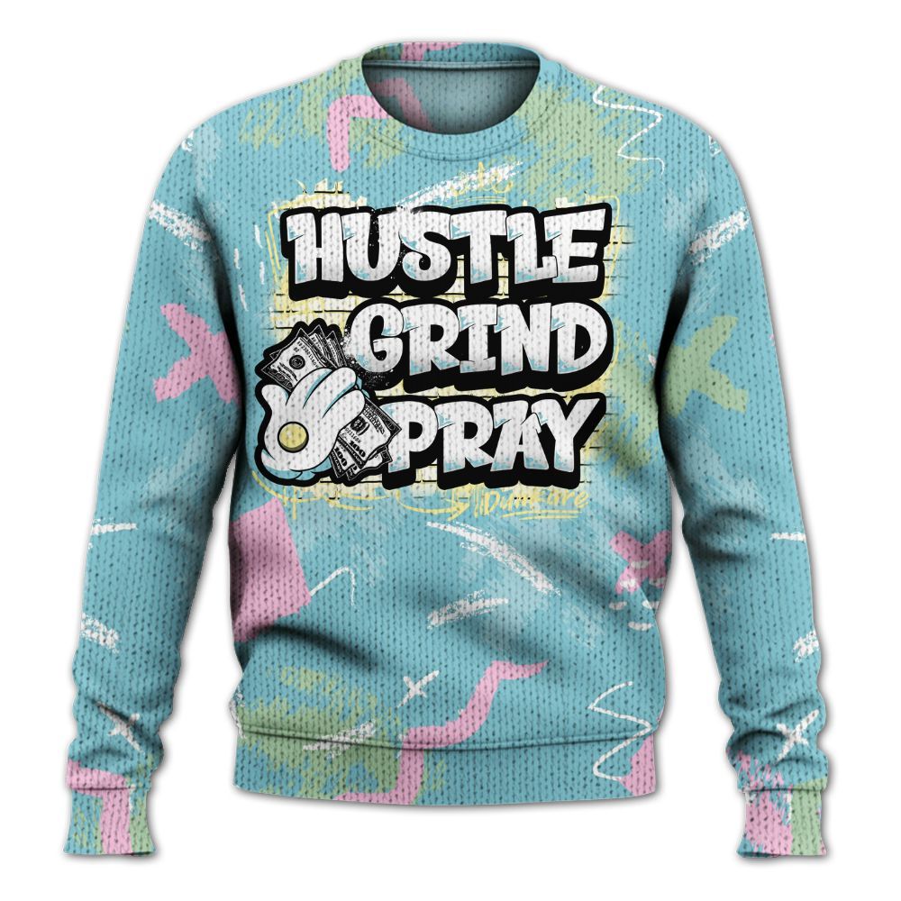 Knitted Sweater To Match SB Dunk Low Visty - Hustle Grind Pray Retro