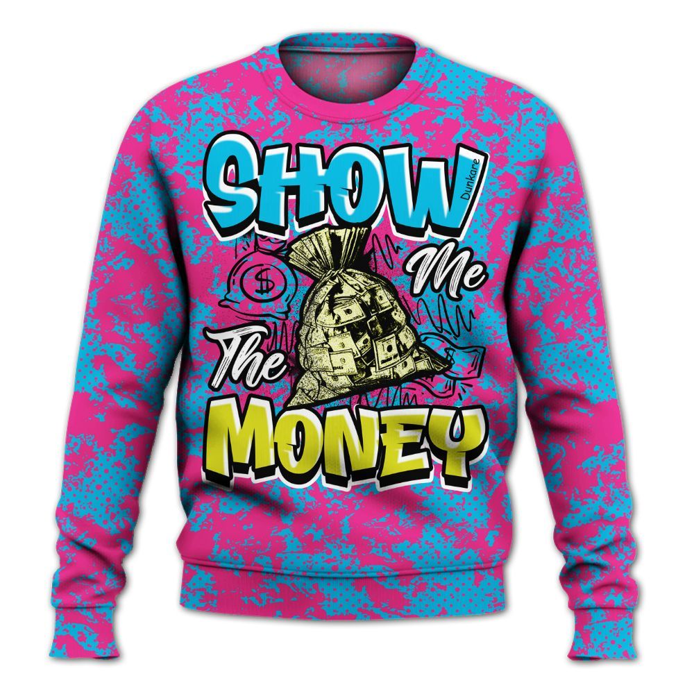 Sweatshirt To Match Tokyo Nights Stewie 3s - Show Me The Money Retro All Over Print