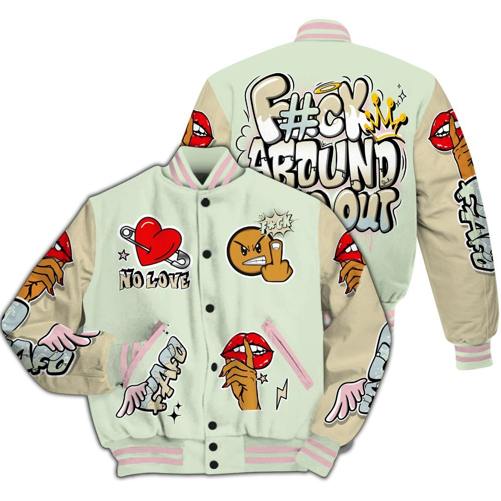 Varsity Jacket To Match Spring Is In The Air 3s - FK Around Find Out All Over Print
