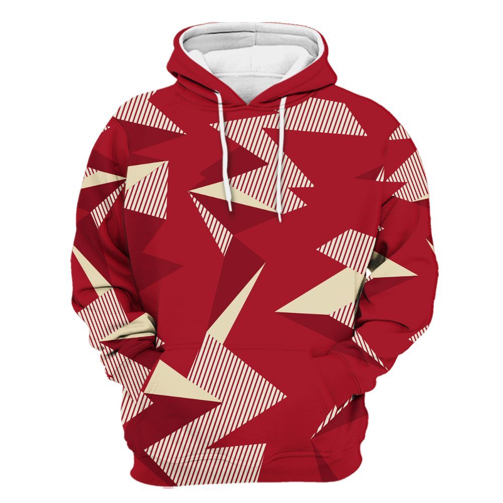 Hoodie To Match 2025 High OG Cinnabar 1s - Geometric Camouflage Pattern All Over Print
