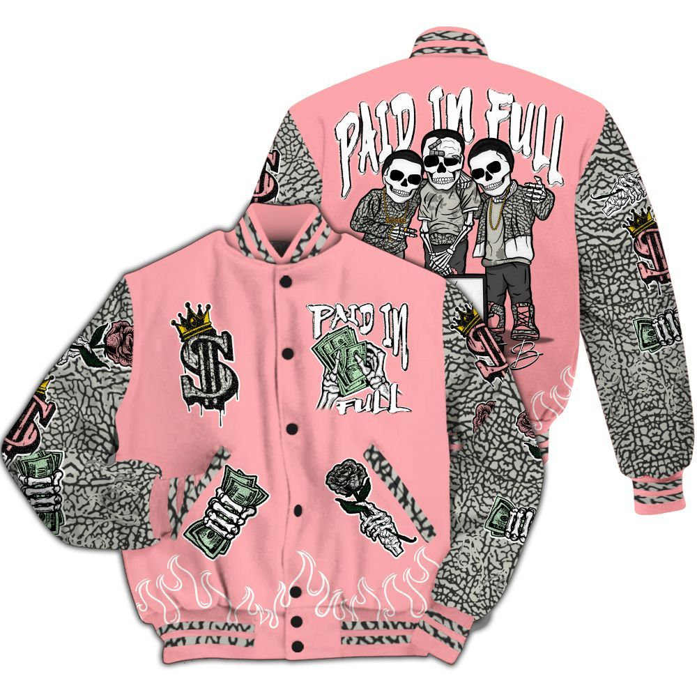 Varsity Jacket To Match Retro Wings 3s - Fire Everybody Paid In All Over Print