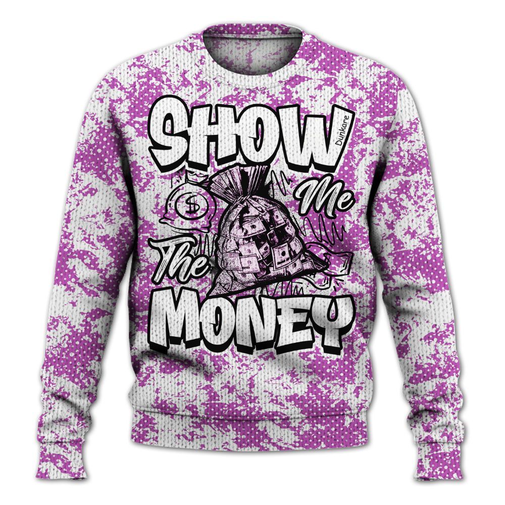 Knitted Sweater To Match Hyper Violet 4s - Show Me The Money Retro