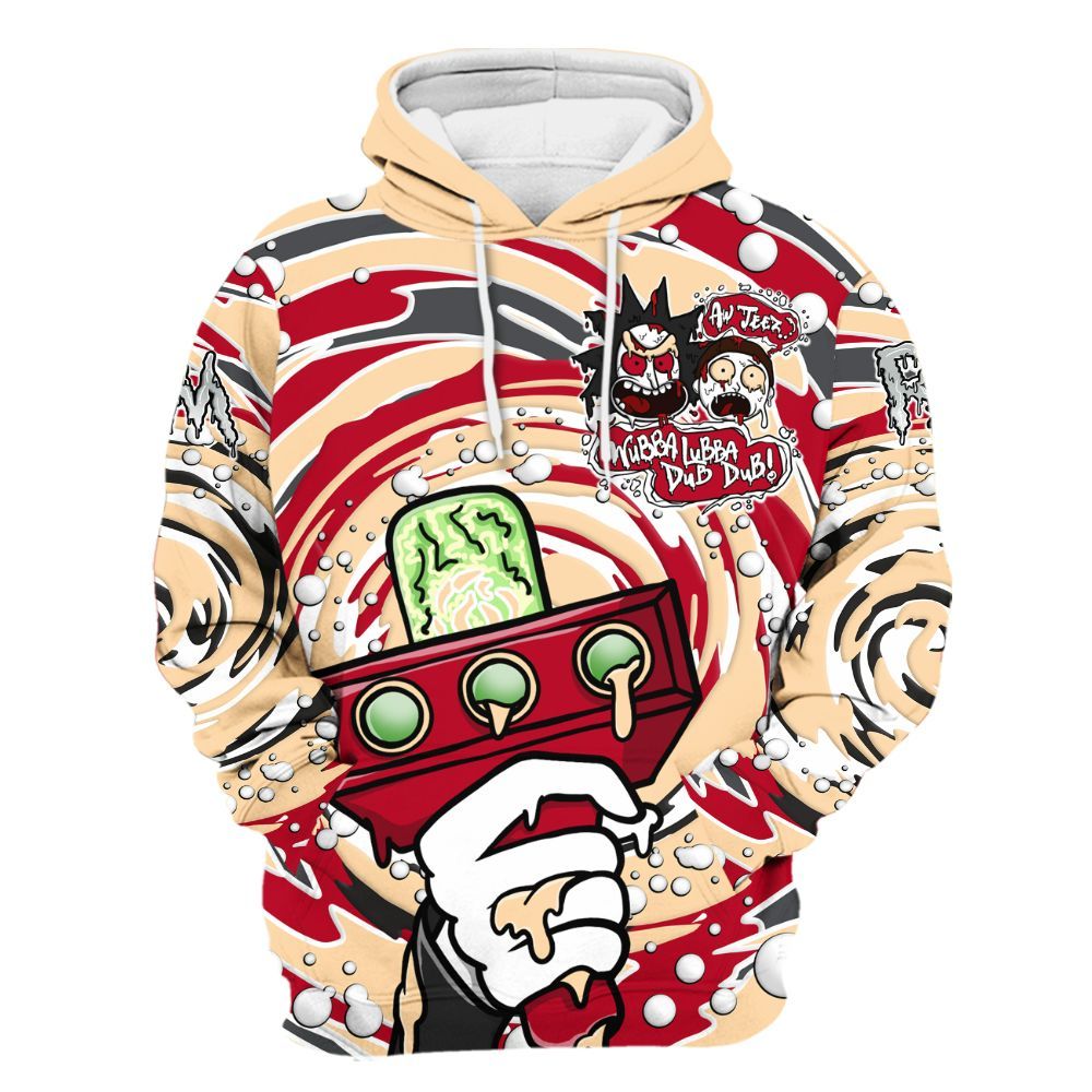 Hoodie To Match Retro Pizza GS 4s - Wubba Rick Drip All Over Print