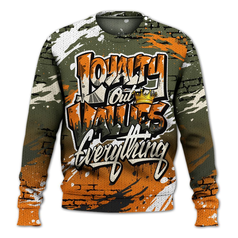 Sweater To Match Retro Undefeated 4s - Values Of Loyalty Drip Graphic