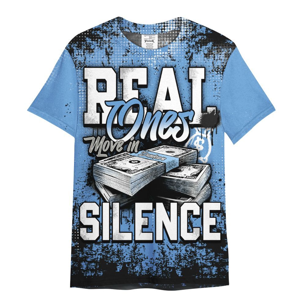 Shirt To Match Black University Blue 5s - Move In Silence Money Street Retro All Over Print
